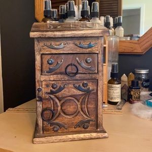 Triple Moon Goddess herbal table cabinet